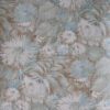 Vintage chrysant behang in sepia en aqua