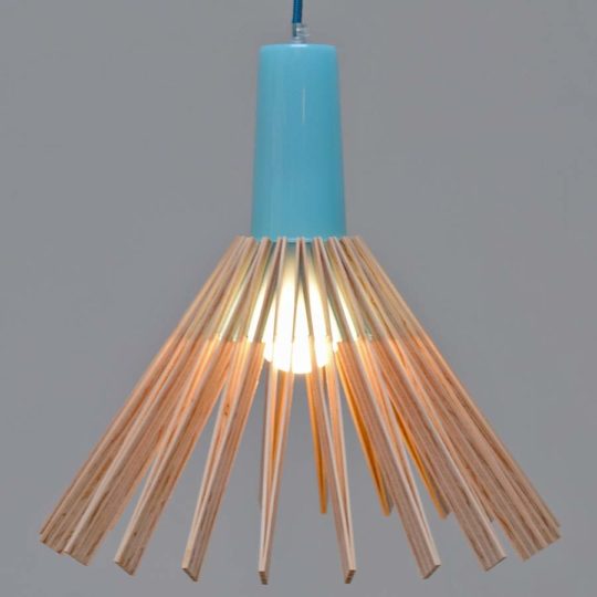 Hanglamp Woody Shade in petrol blauwtinten - Afbeelding 2