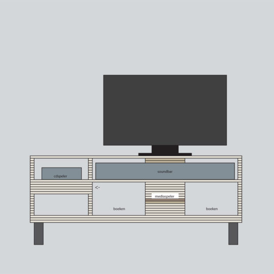 Multiplex laagjes TV meubel - Afbeelding 2