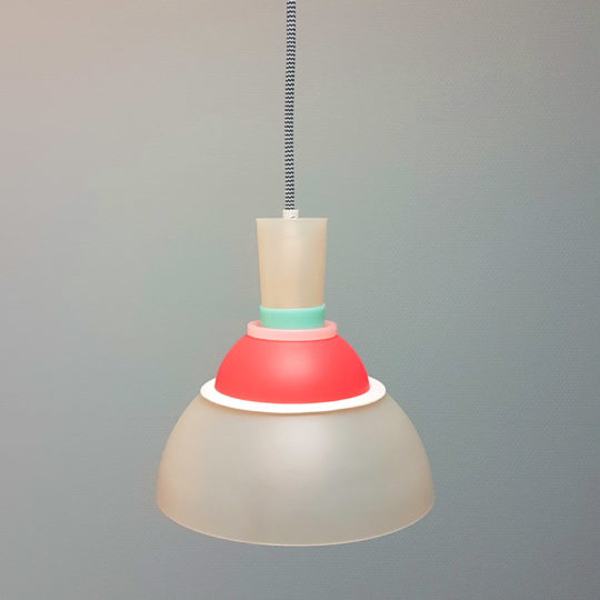 Tupperware Upcycle lamp opaal, wit, rose en lichtblauw - Afbeelding 2