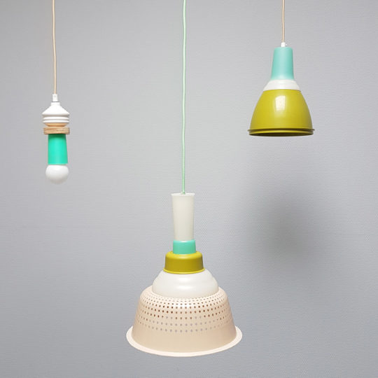 Tupperware Upcycle lampen mosgroen set