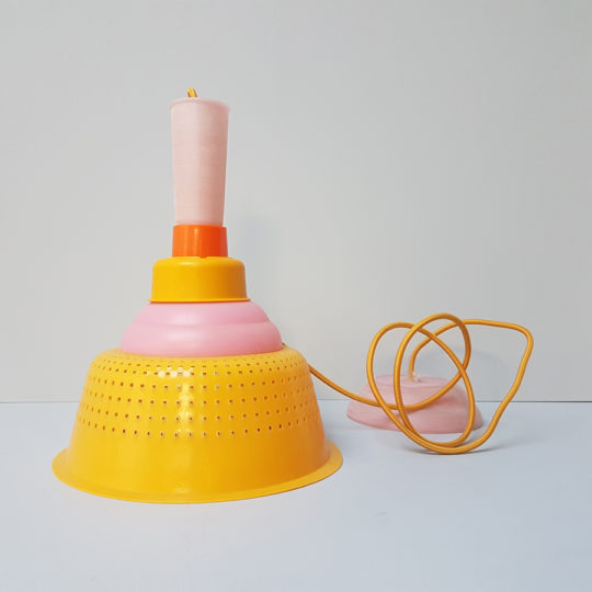 tupperware upcycle lamp