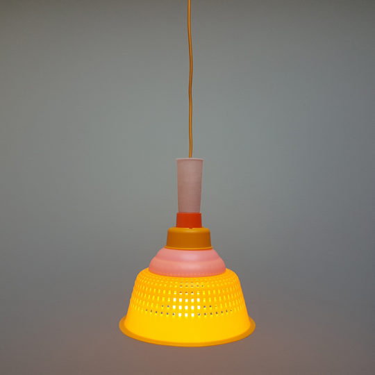 tupperware upcyle lamp