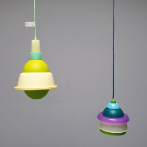 hanglampen in groen en paars